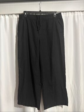 Source Unknown Black Wide-Leg Drawstring Pants